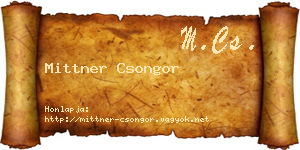 Mittner Csongor névjegykártya